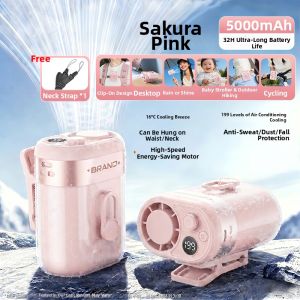 caibeike | Portable Waist Fan Clip Design Mini Refrigeration Long Battery Life Quiet USB Charging