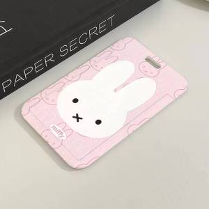 Miffy | M-Miffy CUTE Pink Card Holder Work Permit Access Bus Subway Cards Protective Sleeve