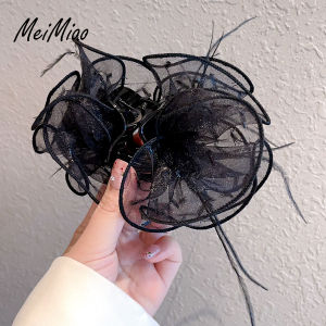 2024 ใหม่คลิปยูนิคอร์นสีดำผ้าตาข่ายปีกผีเสื้อคลิปสัตว์ทะเลฉลามสำหรับผมครึ่งหัวแบบลำลองสำหรับผู้หญิงและเด็ก