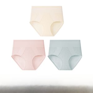 MiiOW | High-Waist Womens Underwear Pure Cotton Antibacterial Triangle Shorts Comfortable Breathable Briefs Anti-Deformation Daily Wear