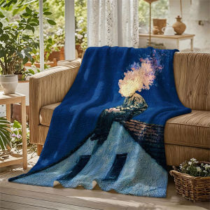 BILIBILI | Man Fire Head Rooftop Oil Flannel Blanket Perfect for Sofa Office Bed Travel Sleep Read Relax Camping Four Season Use