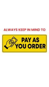 Dsign Pay as You Order 10 x 4 Inches | Sticker Signage | Waterproof. Money Stickers Food Label Stickers Stickers On Card Pricing Stickers - Lazada