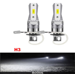 2Pcs 30000LM H3 LED Car Headlight 120W Mini H3 Led For Car Headlamp Fanless Light Auto Diode Fog Lamps 6000K White 3000K Yellow