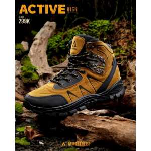 Aerostreet 40-43 Active High Coklat Kuning - Sepatu Sneakers Casual