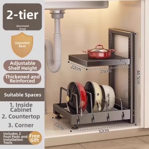 youqin | Pot and Pan Storage Organizer Multi-tier