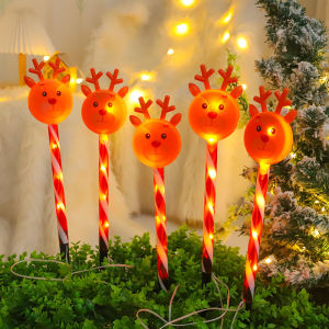 Others | 5pcs/set Red Elk Solar-Powered Light Christmas Decoration Lawn Lights For Garden Outdoor LED Yard Lights Xmas Lamps Decor DGL01