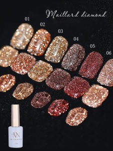 Sơn Móng Tay Gel MIANEL Maillard Crushed Diamond 12ML Màu Đỏ Sáng Bóng Làm Cứng Bằng Đèn UV Gói Đơn