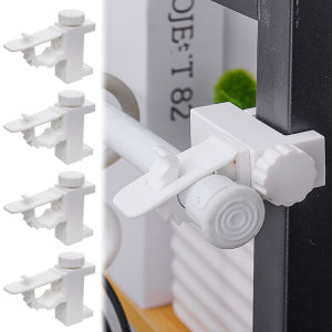Hole-free Blocking Curtain Cabinet Clip Dormitory Bed Curtain Rod Hook Wardrobe Bookcase Curtain Telescopic Rod Fixed Bracket