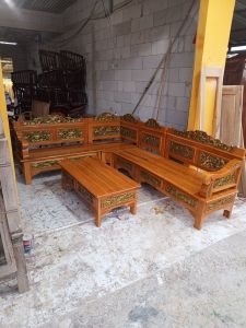 kursi sudut jati ruang tamu grosir jaya furniture