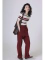 Ivy Yang Vintage High Waist Wide Leg Casual Pants Women Summer Loose Slimming Floor Length Straight Cut Suit Pants. 