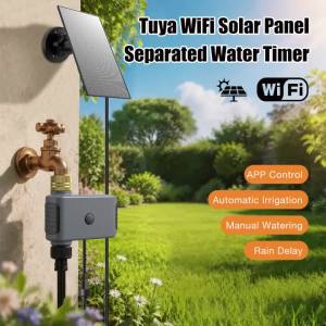 Solar Powered Water Timer WiFi Smart Irrigation Water Controller 1/2 Zone Watering System Sprinkler Timer for Outdoor Garden