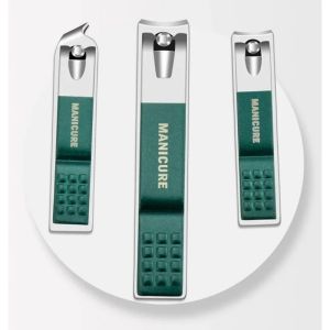 Dark Green Four-Piece Nail Clipper Set German Anti-Splash Household Nail Clippers Nail Trimming Knives And Tools for Personal Ca