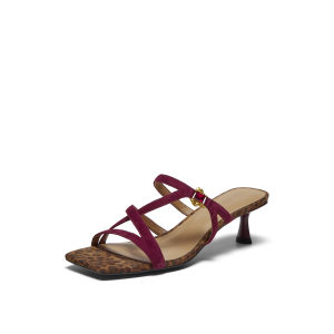 Joy & Peace | Elegant Leopard Pattern Sheepskin High Heel Sandals
