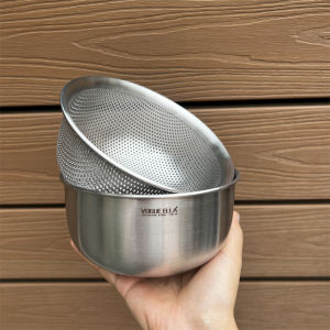 Double Layer Stainless Steel 316 Drain Basket Vegetable Washing Basin Fruit Drain Pan Rice Washing Basket Kitchen Sink Strainer