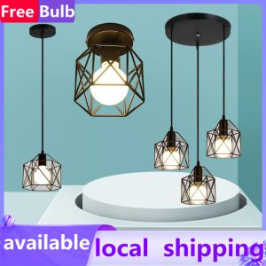 Vintage Metal Caged Ceiling Light Chandelier Modern Design Hanging Light Drop Light Pendant Light For Ceiling