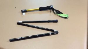 Collapsible Tri-fold Trekking Hiking Poles Foldable Hiking Stick Carbon Fiber Walking Stick Pole Anti-Shock support hike stick climb mountain