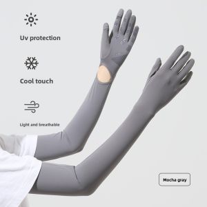 miiow | New 2025 Womens Ice Sleeve Sunscreen Outdoor Cycling Arm Protector Ice Silk Sleeve Cover With Finger Gloves Lightweight Breathable