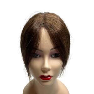 Clip In Swiss Lace Base Hairpieces Handmade Human Hair Toppers  For Women Mid Part Straight Hair Cover Grey Hair Loss Daily Wear