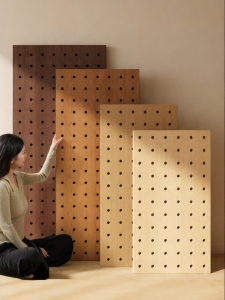 BEIQIVI | Vintage Style Wooden Pegboard Shelving Unit