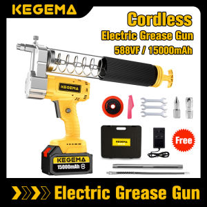 KEGEMA Cordless Electric Grease Gun 588VF 15000mAh Battery Powered Grease Gun 10000PSI High Pressure for Car Truck Auto Repair