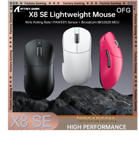 ATTACK SHARK | ATTACK SHARK X8SE Wireless Gaming MouseAdjustable 25K DPI PAW3311 Optical SensorErgonomic  LightweightTriple Modes 2.4G/BT