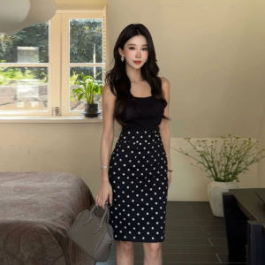 CHANGTONG | Gorgeous Gentle Korean Style Outfit Dress Set Polka Dot Skirt
