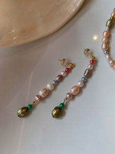 CAFFTI | Colorful Dopamine Natural Baroque Pearl Earrings for Women