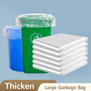 50PCS White Large Plastic Garbage Bag Thickened Transparent Plastic for Bedding Disposable Hotel Storage Bag for Household Use