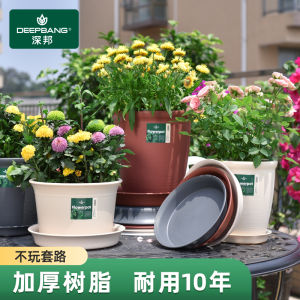 Resin Flowerpot Creative Distinctive Thickened Anti-Ceramic Basin Plastic Succulent Orchid Large Flower Pot Factory Outlet