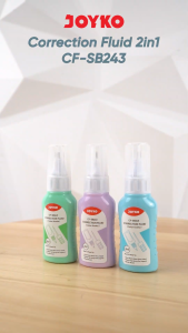 Correction Fluid JOYKO Cairan Koreksi Penghapus Cair CF-SB243 2 in 1