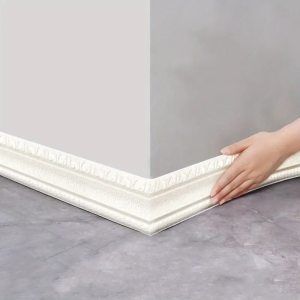 2.3m*8cm skirting 3D waterproof self-adhesive wallpaper suitable for living room bedroom childrens room wall stickers