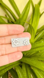 ANTING SILVER TUSUK KEMBANG ELEGANT FULL PERMATA BERKILAU ANTI KARAT