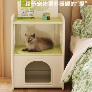 Integrated Pet Tea Table Dog Cat Villa Bed Small Cat Nest Cabinet Style Pet Home Pet Food Supplies Cat Dog Toys