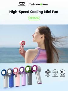GOOJODOQ High-speed kipas 100 Gear Kompres es untuk mendinginkan Wind kipas angin Digital Display Adjustable Turbo kipas tangan High-speed Fan