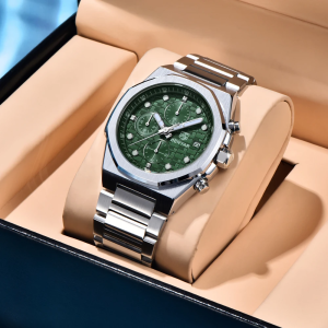 Đồng Hồ Nam BENYAR 2025 Cao Cấp Mạ Vàng Thể Thao Chức Năng Chronograph Chống Nước Dạ Quang Thép Không Gỉ Kèm Hộp Quà Tặng