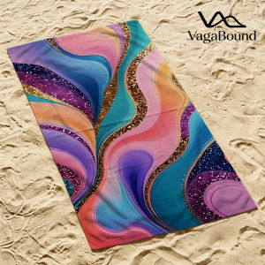 Glitter Liquid Swirls Quick Drying Beach Towels Ultra Lightweight Fast-drying Super Absorbent It is a must-have item for summer