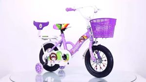 Superplay55 จักรยานเด็กลายเจ้าหญิง มี2ขนาด 12/16นิ้ว อายุ1-8ขวบ ล้อยางเติมลม มีตะกร้า มีล้อเสริมให้ เบาะและแฮนด์ปรับระดับได้
