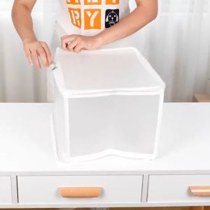 Waterproof PP Plastic Organizer Large Capacity Foldable Transparent Storage Box Clothes Underwear Bra Sorting Organizing Case