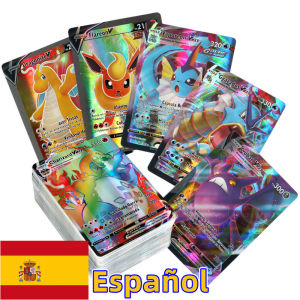 100Pcs All Shiny Spanish Pokémon cards Rare Vmax TAG TEAM V Energy Card Collectible Card pokemon Trading card