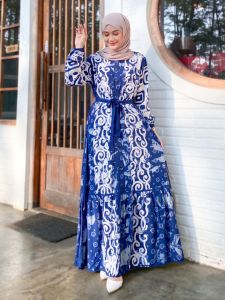 GAMIS BATIK ABSTRAK GAMIS TWILL RAYON CANDI MEKAR PREMIUM