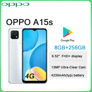 OPPO | OPPO A15s 6.52" Screen 4G LTE Smartphone 8GB+256GB 13MP Camera 4230mAh Battery Dual SIM 2026 Newest Android Mobile Phone