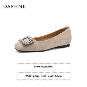 Daphne | Flat Slip-On Shoes with Square Buckle and Rhinestones
