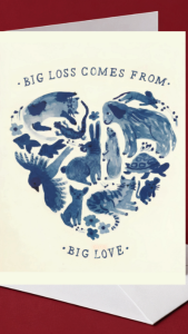 Pet Loss Sympathy Card - Big Loss Comes from Big Love | Animals Heart Shape | Dog Cat Condolence Loss Pet Sympathy A6
