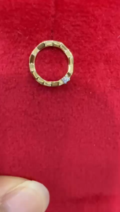 Poh Heng Jewellery 18K Faceted Diamond Earrings in Yellow White Gold