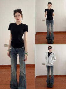 SUHUIQIAN | New 2026 Summer Round Neck Regular Fit Slim Tight Cotton Women T-Shirts