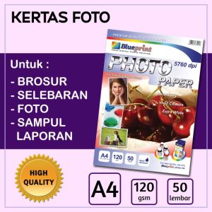 Kertas Foto Blueprint 120 Gsm Glossy A4 Isi 50 Sheet