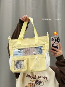 Original Transparent Crossbody Pain Bag for Class And Makeup Class Handheld Shoulder Bag Anime Conventions Youth Nylon Bag