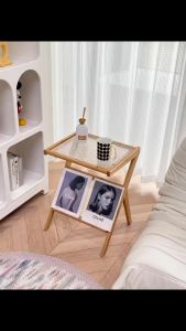 Lifetime warranty Inkwood Coffee Table Bamboo Rattan Side Table square Prtable Glass Bedside Table