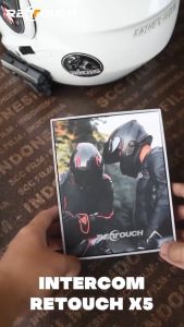 GARANSI 1TAHUN bluetooth intercom helm helmet retouch re touch X5 retouchX5 X 5 free 3 color removable case