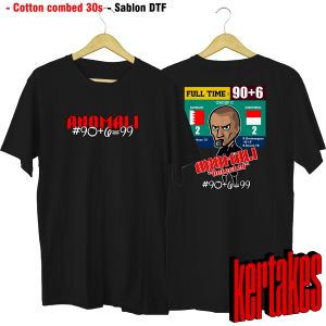 T-SHIRT KAOS WASIT ANOMALI FOOTBALL BAHRAIN INDONESIA 90+6=99 (katun combed 30s)
